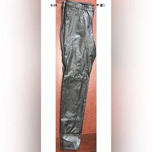 H&M Black Faux-Leather Straight Pants Women’s Size 12